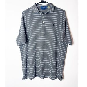 Polo Ralph Lauren Men’s Classic Fit Grey striped polo short sleeve Large